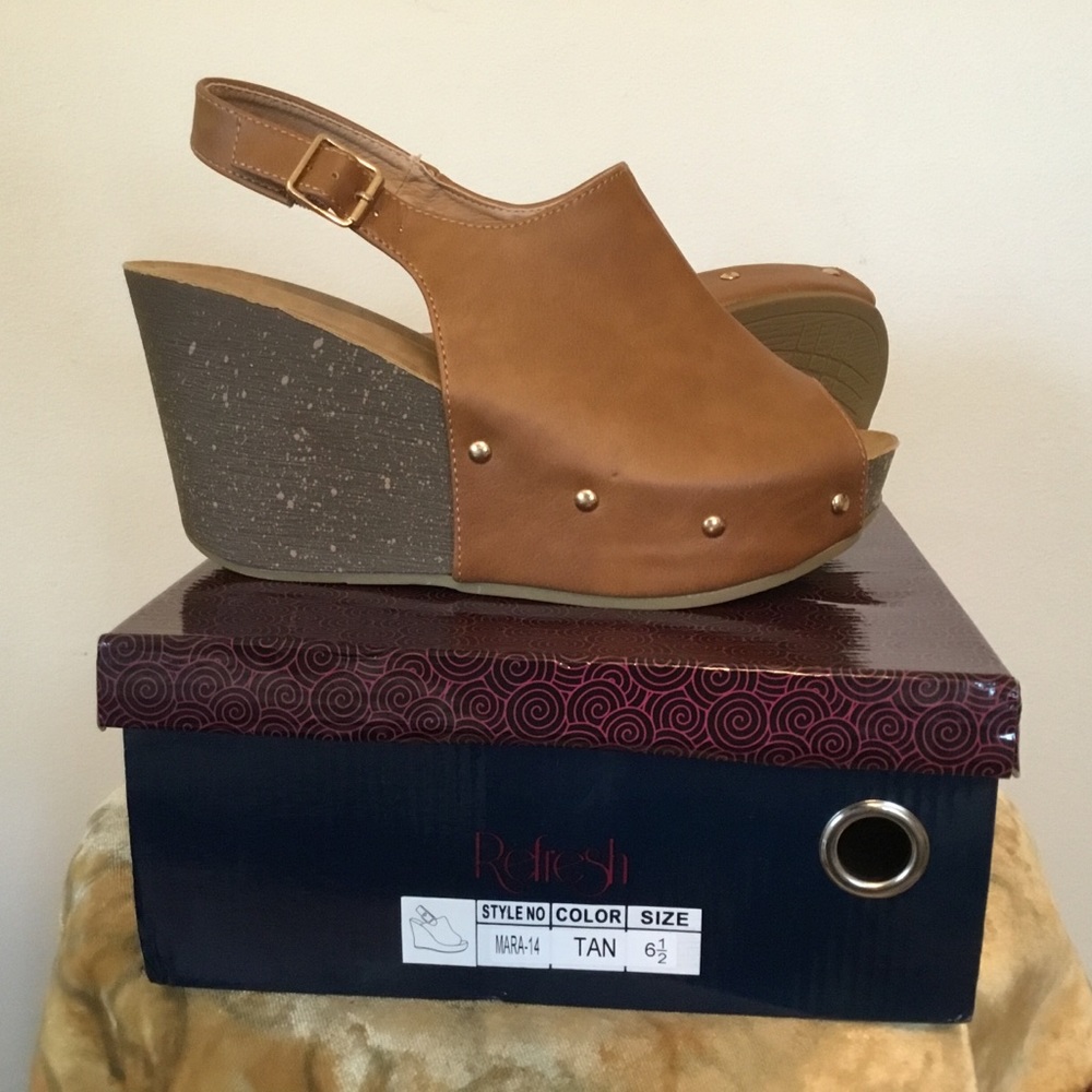 Refresh sling-back wedge sandals- NWB
